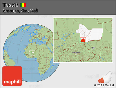 Savanna Style Location Map of Tessit, highlighted grandparent region