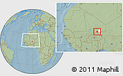 Savanna Style Location Map of Tessit, highlighted parent region, within the entire country, hill shading