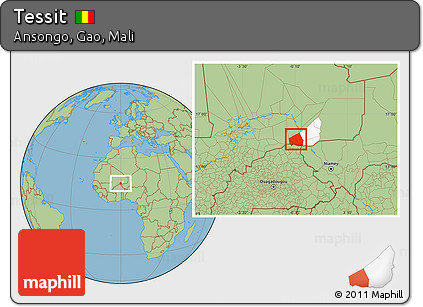 Savanna Style Location Map of Tessit, highlighted parent region