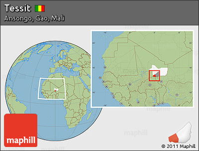 Savanna Style Location Map of Tessit, highlighted parent region, highlighted grandparent region, within the entire country