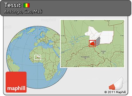 Savanna Style Location Map of Tessit, highlighted parent region, highlighted grandparent region