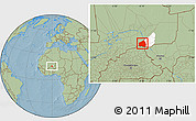 Savanna Style Location Map of Tessit, highlighted parent region, hill shading