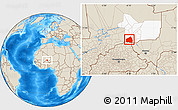 Shaded Relief Location Map of Tessit, highlighted grandparent region