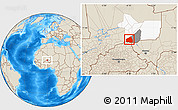 Shaded Relief Location Map of Tessit, highlighted parent region, highlighted grandparent region