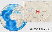 Shaded Relief Location Map of Tessit