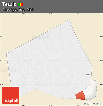 Classic Style Map of Tessit, single color outside
