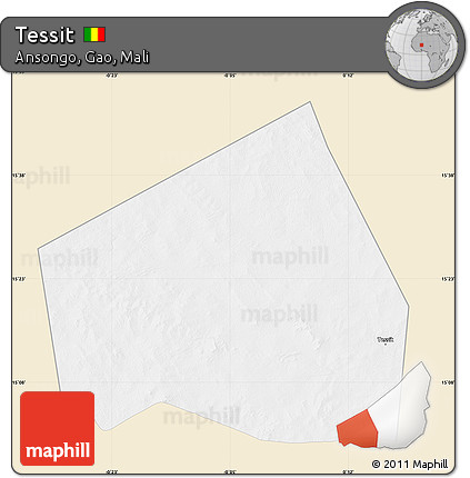 Classic Style Map of Tessit, single color outside