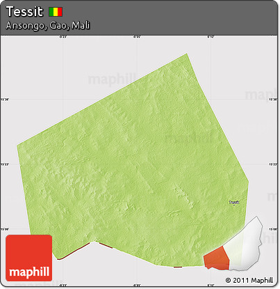 Physical Map of Tessit, cropped outside