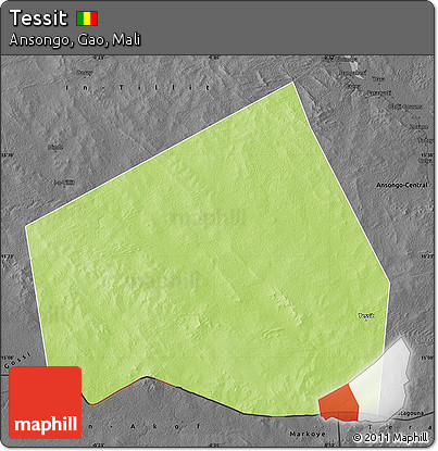 Physical Map of Tessit, darken, desaturated