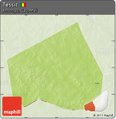 Physical Map of Tessit, lighten