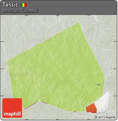 Physical Map of Tessit, lighten, semi-desaturated