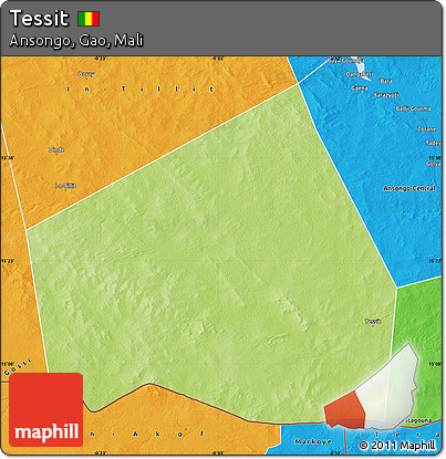 Physical Map of Tessit, political outside