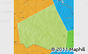 Physical Map of Tessit, political outside