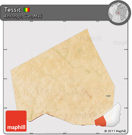 Satellite Map of Tessit, cropped outside