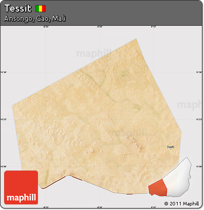 Satellite Map of Tessit, cropped outside
