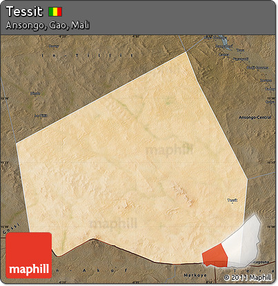 Satellite Map of Tessit, darken
