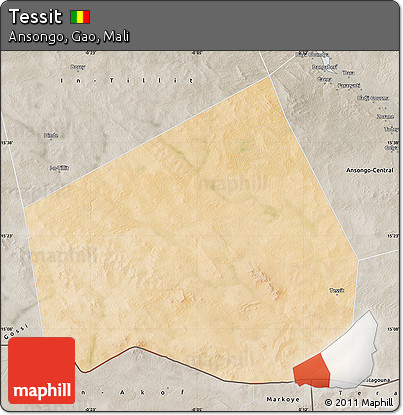 Satellite Map of Tessit, semi-desaturated