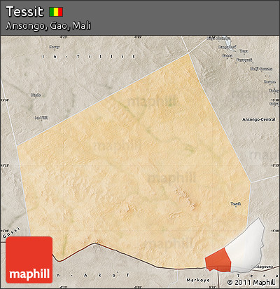 Satellite Map of Tessit, semi-desaturated