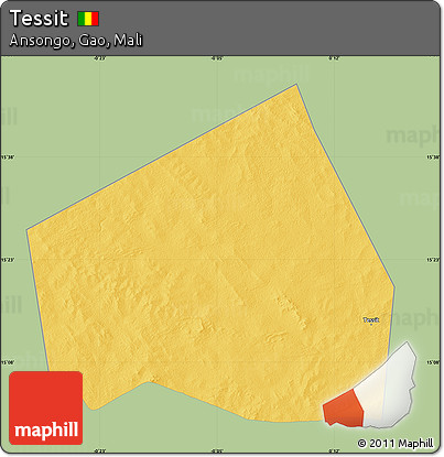 Savanna Style Map of Tessit, single color outside
