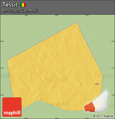 Savanna Style Map of Tessit, single color outside