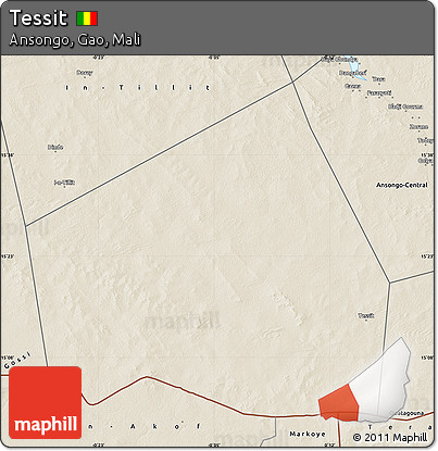 Shaded Relief Map of Tessit