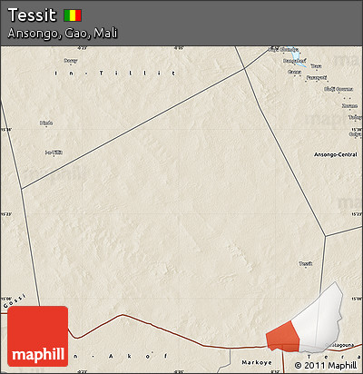 Shaded Relief Map of Tessit