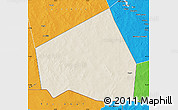 Shaded Relief Map of Tessit, political outside