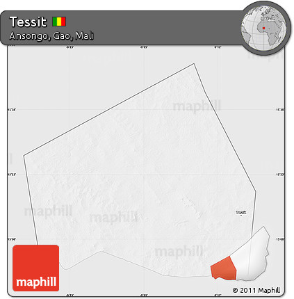 Silver Style Map of Tessit, single color outside
