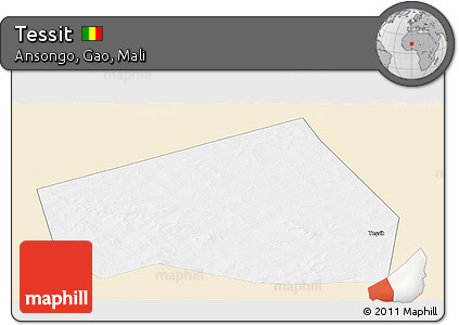 Classic Style Panoramic Map of Tessit, single color outside