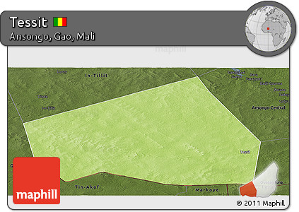 Physical Panoramic Map of Tessit, darken