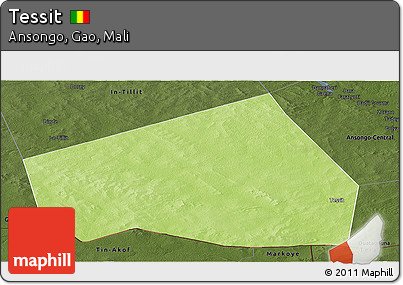 Physical Panoramic Map of Tessit, darken