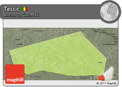 Physical Panoramic Map of Tessit, darken, semi-desaturated