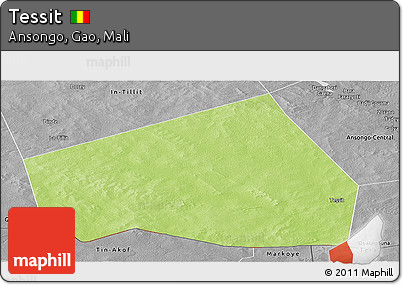 Physical Panoramic Map of Tessit, desaturated