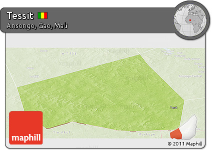 Physical Panoramic Map of Tessit, lighten