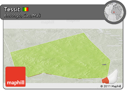 Physical Panoramic Map of Tessit, lighten, semi-desaturated