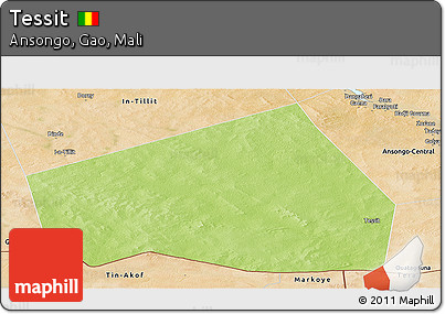 Physical Panoramic Map of Tessit, satellite outside