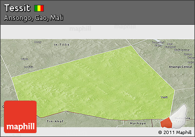 Physical Panoramic Map of Tessit, semi-desaturated