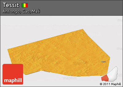 Political Panoramic Map of Tessit, cropped outside