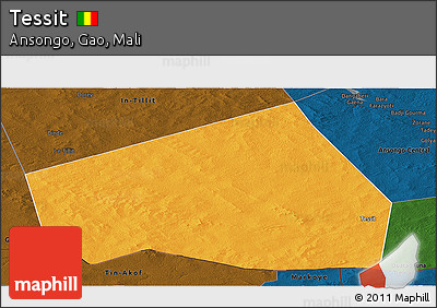Political Panoramic Map of Tessit, darken