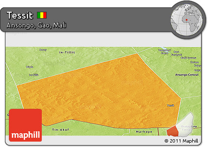 Political Panoramic Map of Tessit, physical outside
