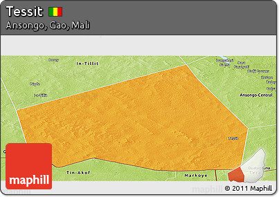 Political Panoramic Map of Tessit, physical outside