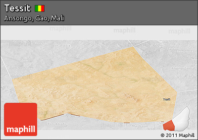 Satellite Panoramic Map of Tessit, lighten, desaturated