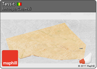 Satellite Panoramic Map of Tessit, lighten, desaturated