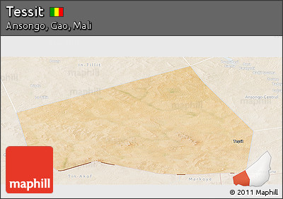 Satellite Panoramic Map of Tessit, lighten