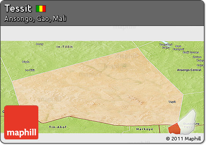 Satellite Panoramic Map of Tessit, physical outside