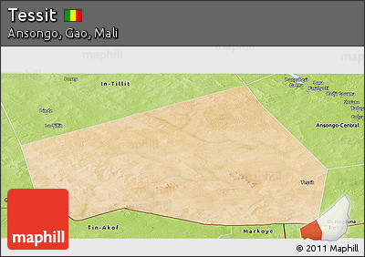 Satellite Panoramic Map of Tessit, physical outside