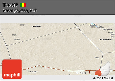 Shaded Relief Panoramic Map of Tessit