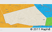 Shaded Relief Panoramic Map of Tessit, political outside