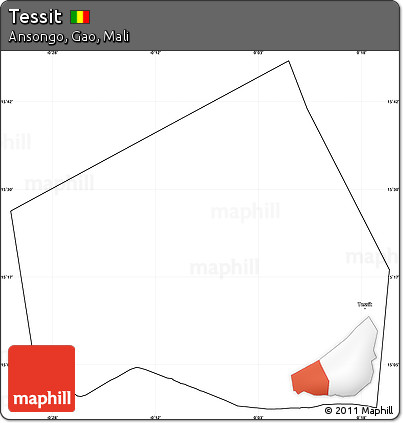 Blank Simple Map of Tessit, cropped outside
