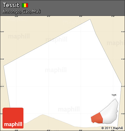 Classic Style Simple Map of Tessit, single color outside